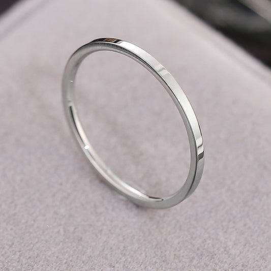18k Gold-plated Non-fading Minimalist Titanium Steel Ring For Womensmall And Understated